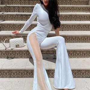 white jumpsuit